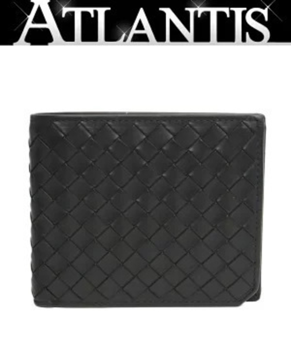 Bottega Veneta Intrecciato Bi fold Wallet Leather Black